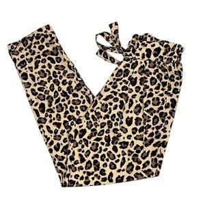 Almost Famous Leopard Print Lightweight Ankle Length Pants(Size Medium)